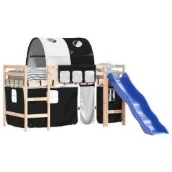 Lit mezzanine enfants avec tunnel sans matelas 80x200 cm 