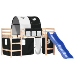 Lit mezzanine enfants avec tunnel sans matelas 80x200 cm 