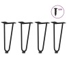 Pieds en épingle à cheveux pour table basse 4 pièces Noir 30 cm Acier massif 