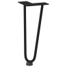 Pieds en épingle à cheveux pour table basse 4 pièces Noir 30 cm Acier massif 