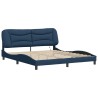 Cadre de lit avec LED sans matelas bleu 180x200 cm tissu 