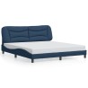 Cadre de lit avec LED sans matelas bleu 180x200 cm tissu 