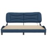 Cadre de lit avec LED sans matelas bleu 180x200 cm tissu 