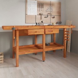 Établi avec tiroirs et étaux 192x62x83 cm Bois massif d'acacia 