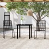 Ensemble à manger de jardin 3 pcs Noir 