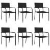 Ensemble à manger de jardin 7 pcs Noir Résine tressée 