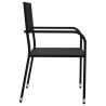 Ensemble à manger de jardin 7 pcs noir résine tressée et acier 