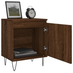 Table de chevet chêne marron 40x30x50 cm bois d'ingénierie 