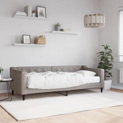 Lit de jour avec matelas taupe 80x200 cm tissu 