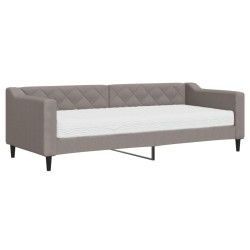Lit de jour avec matelas taupe 80x200 cm tissu 