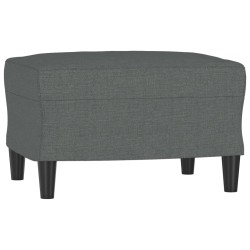Canapé à 3 places avec repose-pieds Gris foncé 180 cm Tissu 