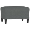Canapé à 3 places avec repose-pieds Gris foncé 180 cm Tissu 