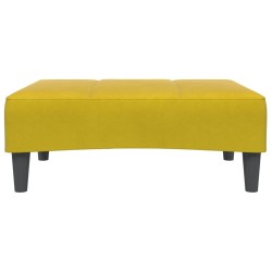 Canapé-lit à 2 places avec repose-pied jaune velours 