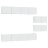 Ensemble de meubles TV 6 pcs Blanc Bois d'ingénierie 