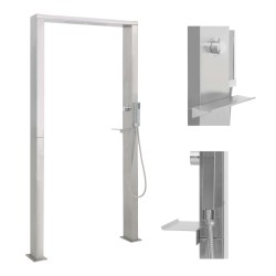 Douche d'extérieur à double jet Acier inoxydable 