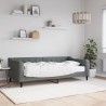 Lit de jour avec matelas gris foncé 90x190 cm tissu 