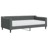 Lit de jour avec matelas gris foncé 90x190 cm tissu 