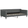 Lit de jour avec matelas gris foncé 90x190 cm tissu 