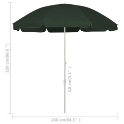 Parasol de plage vert 240 cm 