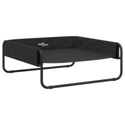 Lit surélevé pour chien anthracite tissu Oxford et acier 