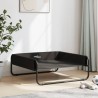 Lit surélevé pour chien anthracite tissu Oxford et acier 