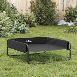 Lit surélevé pour chien anthracite tissu Oxford et acier 
