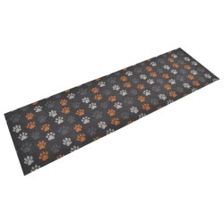 Tapis de cuisine lavable impression de pattes 60x180 cm velours 
