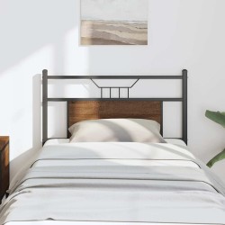Tête de lit chêne marron 80 cm bois d'ingénierie et acier 