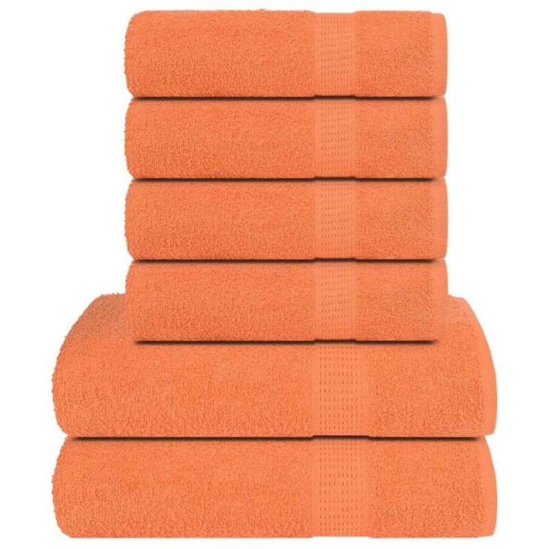 Ensemble de serviettes 6 pcs orange 360 g/m² 100% coton 