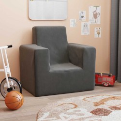 Canapé pour enfants Anthracite Peluche douce 
