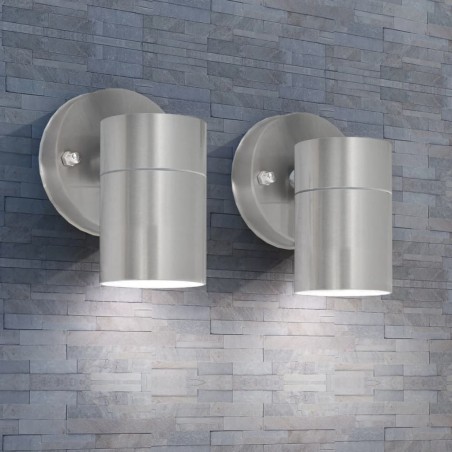 Applique murale d'extérieur 2 pcs Acier inoxydable vers le bas 