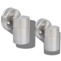 Applique murale d'extérieur 2 pcs Acier inoxydable vers le bas 