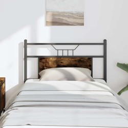 Tête de lit chêne fumé 80 cm bois d'ingénierie et acier 