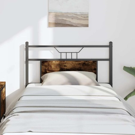 Tête de lit chêne fumé 80 cm bois d'ingénierie et acier 