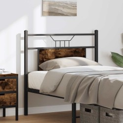 Tête de lit chêne fumé 80 cm bois d'ingénierie et acier 