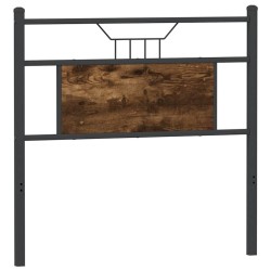 Tête de lit chêne fumé 80 cm bois d'ingénierie et acier 