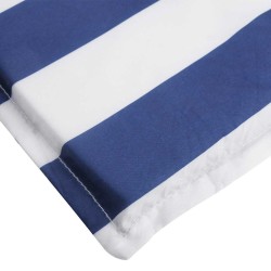 Coussin de chaise longue rayures bleues/blanches tissu oxford 