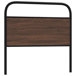 Tête de lit chêne marron 100 cm acier et bois d'ingénierie 