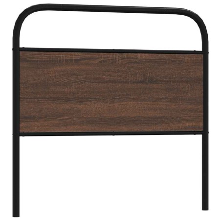Tête de lit chêne marron 100 cm acier et bois d'ingénierie 