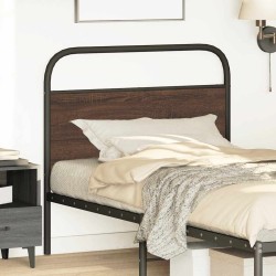 Tête de lit chêne marron 100 cm acier et bois d'ingénierie 