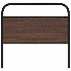 Tête de lit chêne marron 100 cm acier et bois d'ingénierie 