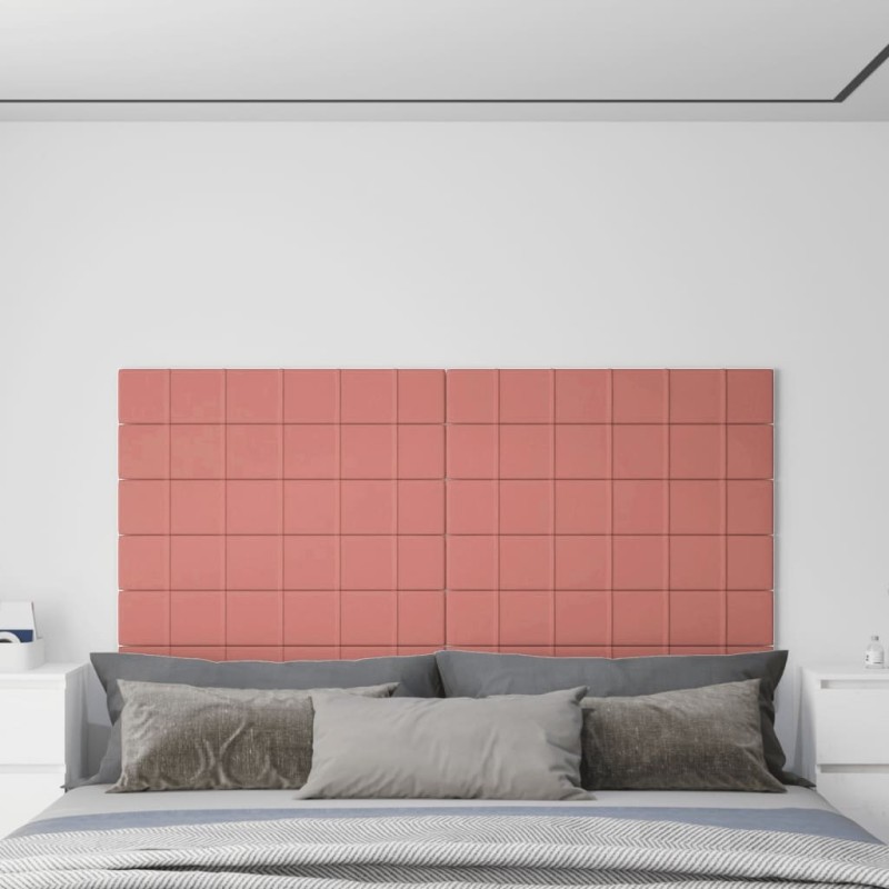 Panneaux muraux 12 pcs Rose 90x15 cm Velours 1,62 m² 