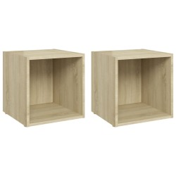 Meubles TV 2 pcs chêne sonoma 37x35x37 cm bois d’ingénierie 