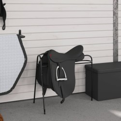 Porte-selle à 3 pieds autoportant noir fer 