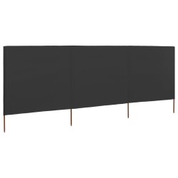 Paravent 3 panneaux Tissu 400 x 120 Anthracite 