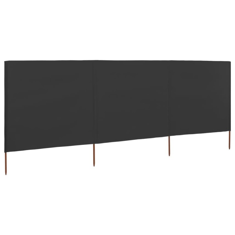 Paravent 3 panneaux Tissu 400 x 120 Anthracite 