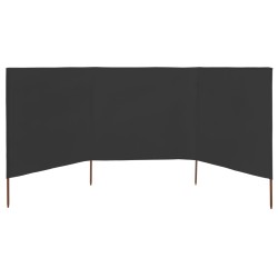 Paravent 3 panneaux Tissu 400 x 120 Anthracite 