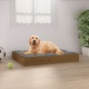 Lit pour chien Marron miel 71,5x54x9 cm Bois de pin solide 