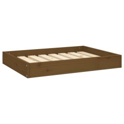 Lit pour chien Marron miel 71,5x54x9 cm Bois de pin solide 