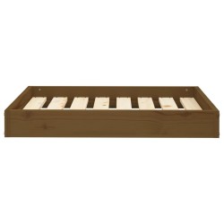 Lit pour chien Marron miel 71,5x54x9 cm Bois de pin solide 